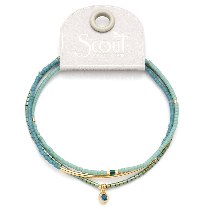 Tonal Chromacolor Miyuki Bracelet Trio - Turquoise/Gold - Meadow Collectivebracelet