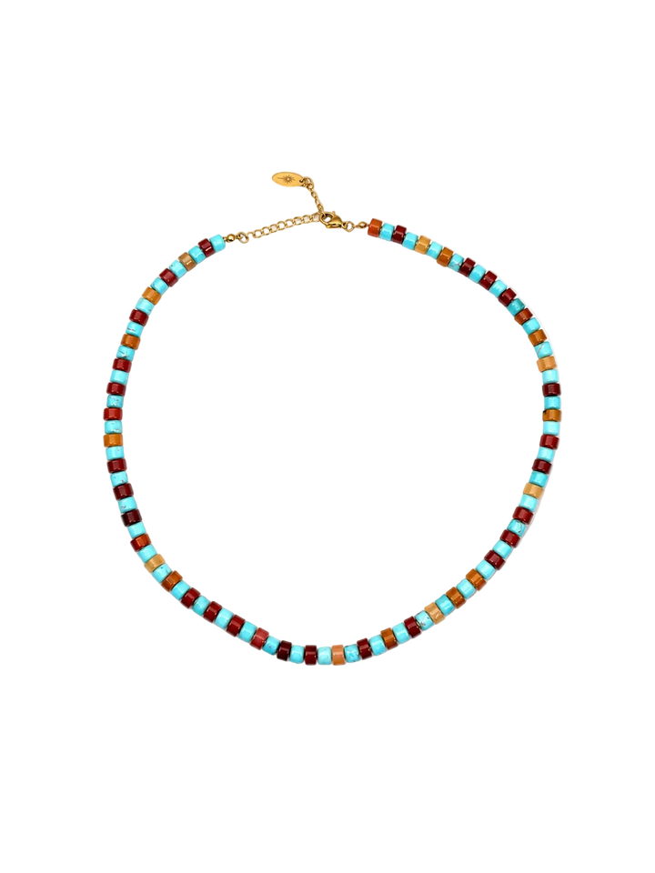 Turquoise and Red Aventurine Beaded Necklace - Meadow CollectiveNecklaces