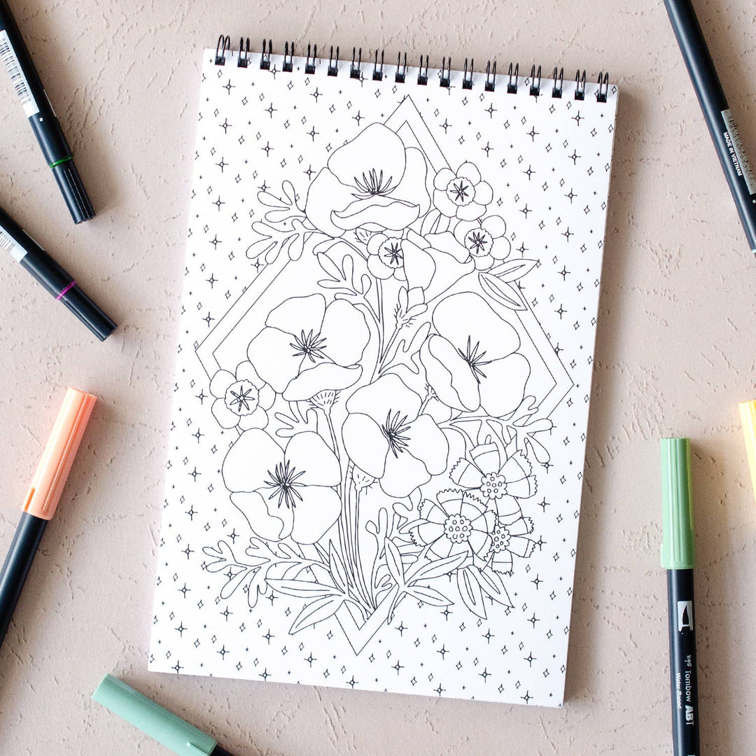 Wildflowers Premium Coloring Book - Meadow Collectivecoloring book