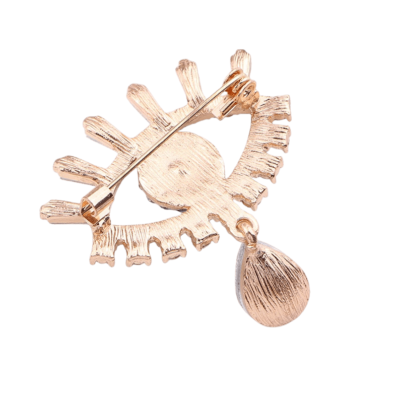 Wink Articulated Evil Eye Brooch – 18K Gold plated & CZ Rhinestone Pin - Meadow Collectivebrooch