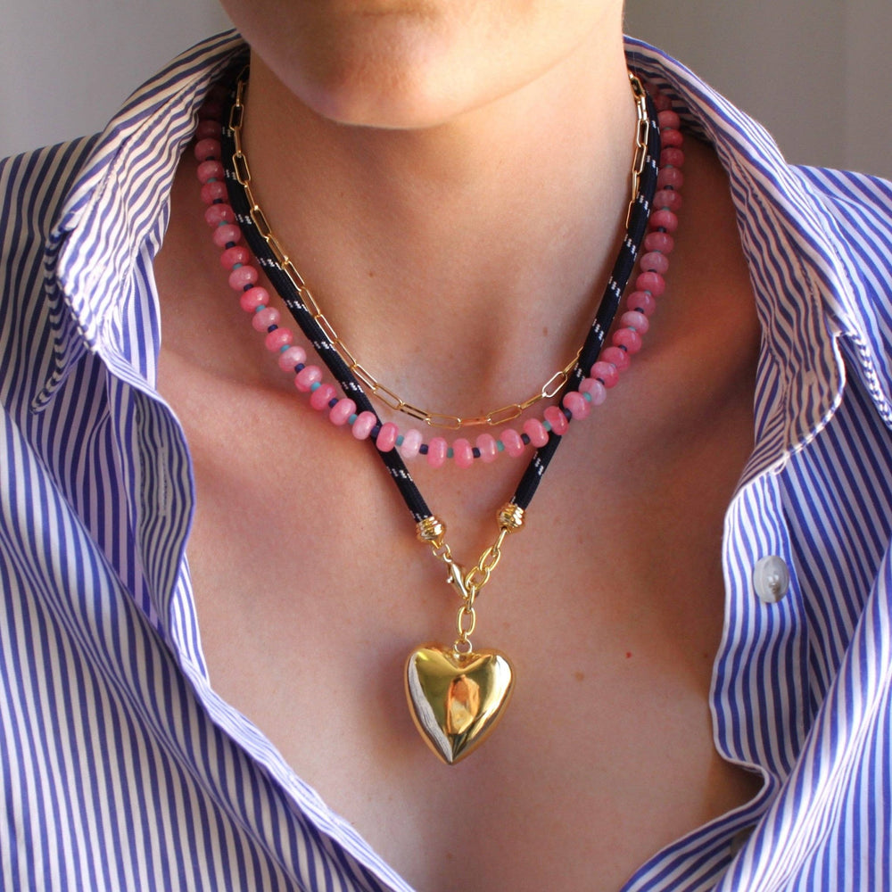 Winnie Cord Puffy Heart Necklace - Three colors - Meadow CollectiveNecklace