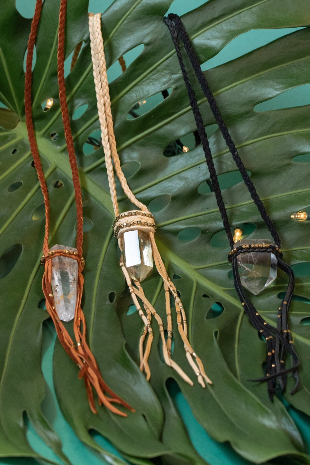 Woven Aura Crystal Talisman Necklaces - OOAK - 3 styles - Meadow Collectivenecklace