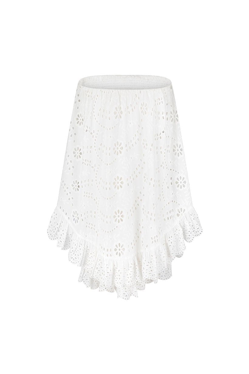 Yaya Lace Scarf Mini Dress - Antique White - Meadow Collectivemini dress