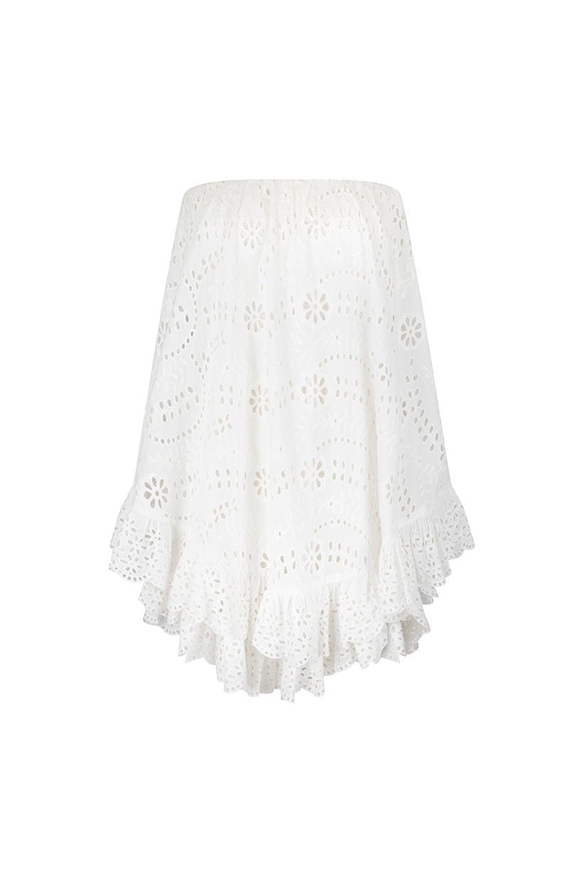 Yaya Lace Scarf Mini Dress - Antique White - Meadow Collectivemini dress
