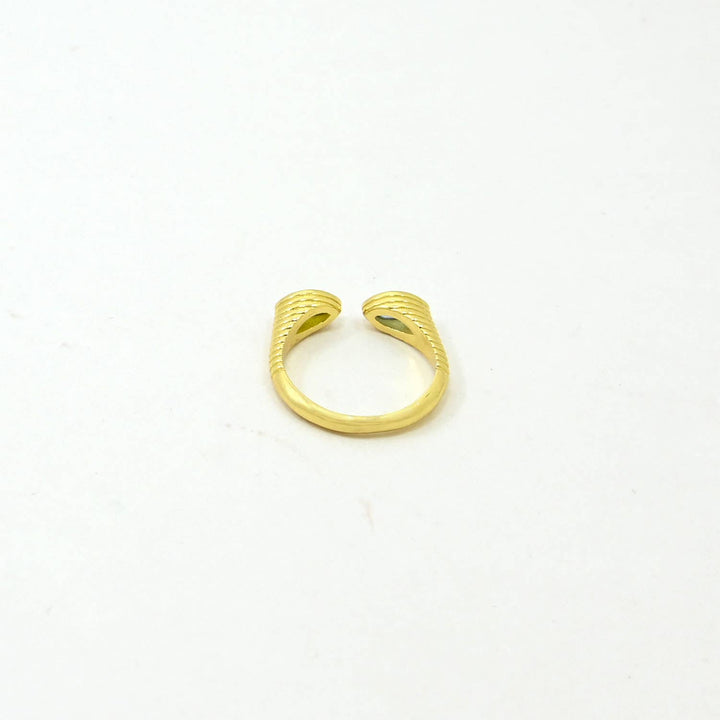 Zuri Ring Gold Plated - Iolite &amp; Green Tourmaline - Meadow Collectivering